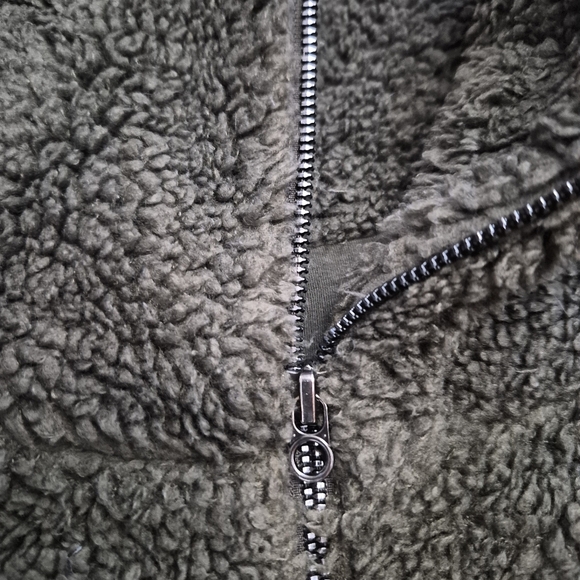 Lululemon Cinchable Fleece Zip-Up Jacket 12 Olive Green Athleisure Minimalist - Picture 15 of 16